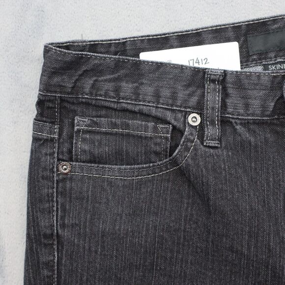 Calvin Klein Pants Womens 28 Black Skinny Mid Rise Button Dark Wash Denim Jeans - Picture 13 of 16